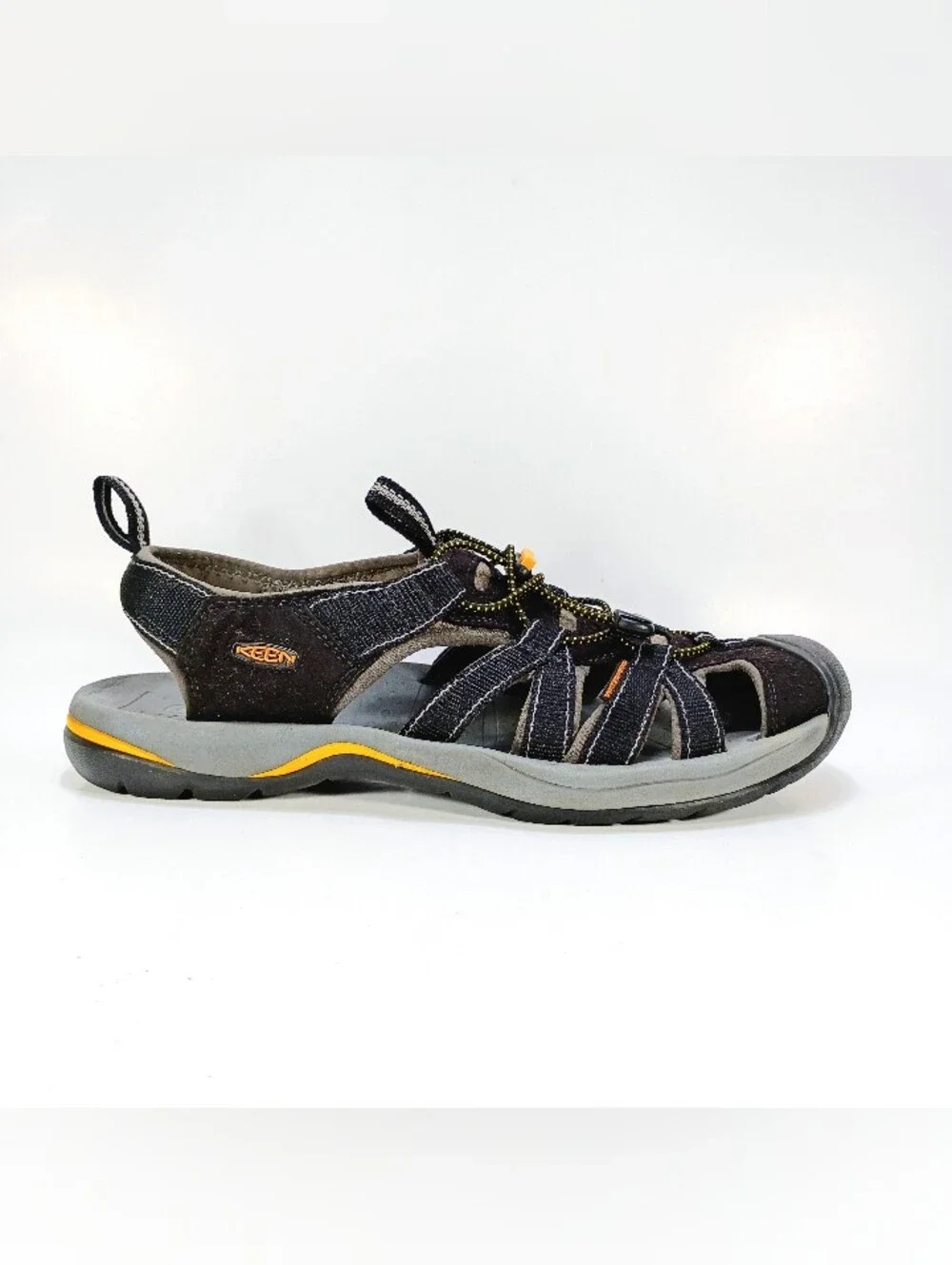 Keen Kanyon Mens 11.5 Black Bungee Lace Outdoor Sport Hiking Sandals
